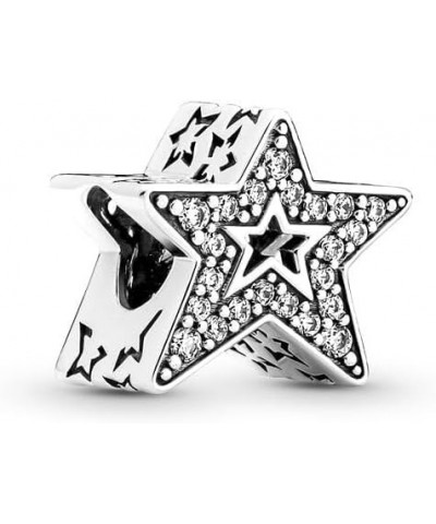 925 Sterling Silver Astronaut Galaxy Star Crescent Moon Murano Bead Charms Fit al Pandora Bracelet DIY Women Gift Jewelry SS1...