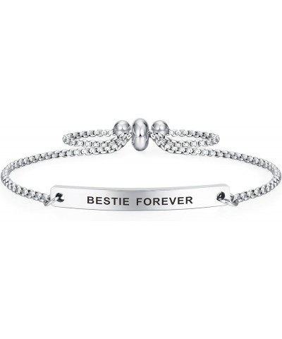 Inspirational Mantra Bracelet for Women Girl Jewelry Adjustable Chain Friendship Bangle Bracelet Bestie Forever $8.54 Bracelets