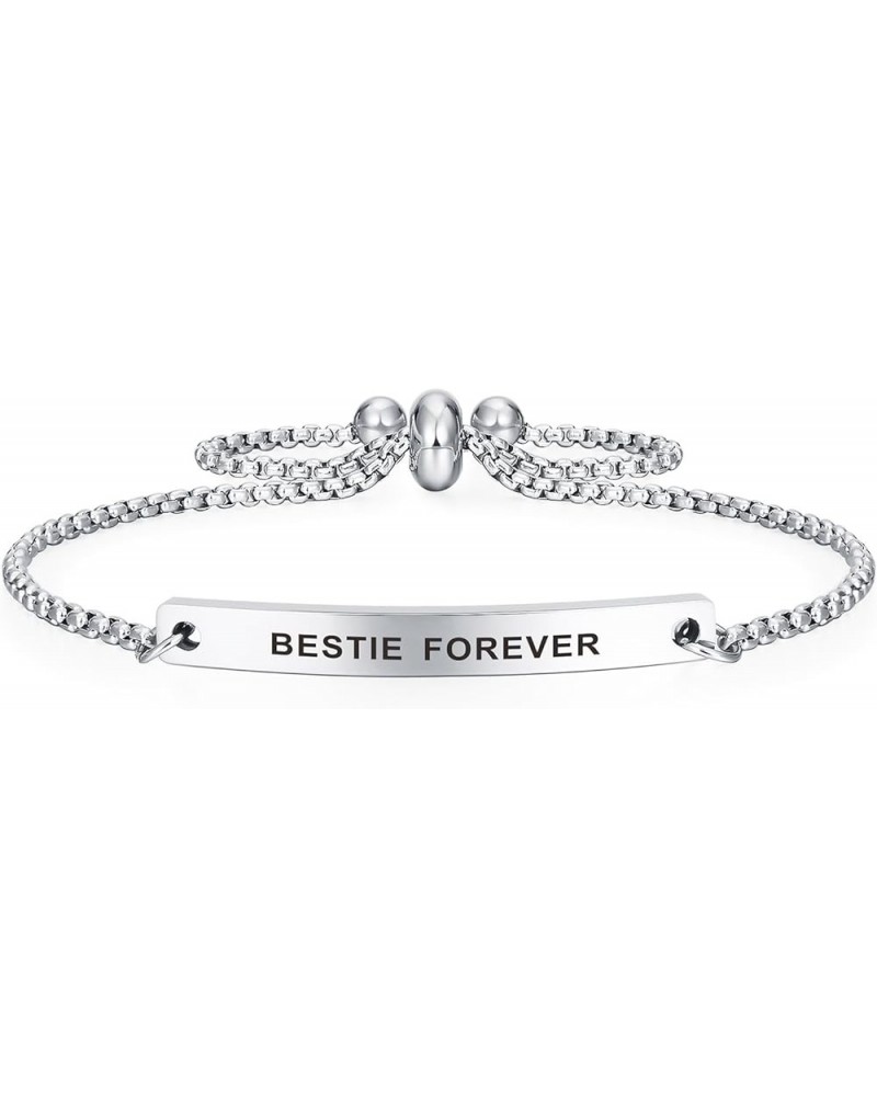 Inspirational Mantra Bracelet for Women Girl Jewelry Adjustable Chain Friendship Bangle Bracelet Bestie Forever $8.54 Bracelets