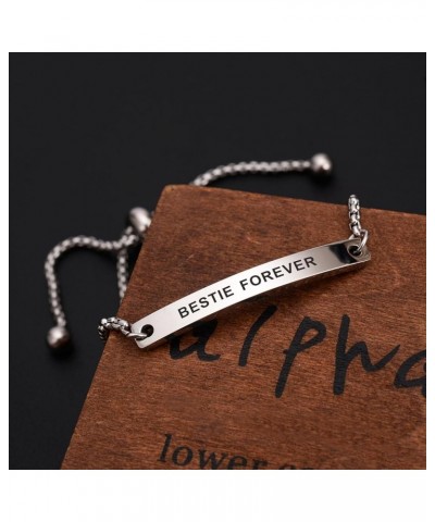 Inspirational Mantra Bracelet for Women Girl Jewelry Adjustable Chain Friendship Bangle Bracelet Bestie Forever $8.54 Bracelets