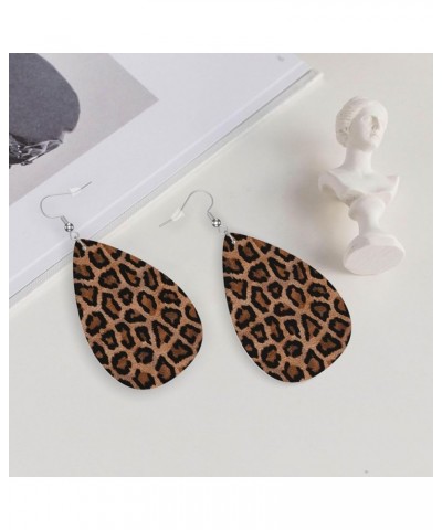 Faux Leather Earrings for Women Teen Girls White And Black Camo Print Dangle Teardrop Earrings Drop Earrings Lightweight Earr...