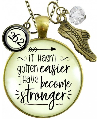 26.2 Marathon Runners Necklace It Hasn't Gotten Easier Stronger Athlete Mantra Jewelry 24' $16.20 Necklaces