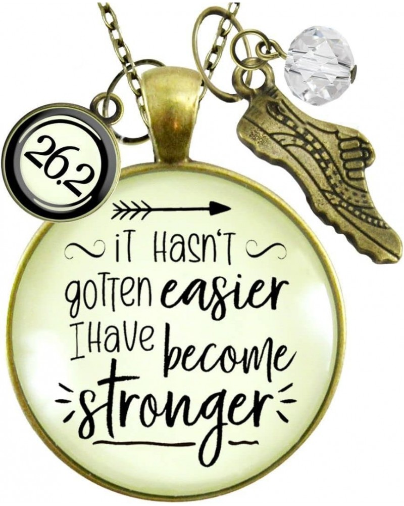 26.2 Marathon Runners Necklace It Hasn't Gotten Easier Stronger Athlete Mantra Jewelry 24' $16.20 Necklaces