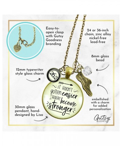 26.2 Marathon Runners Necklace It Hasn't Gotten Easier Stronger Athlete Mantra Jewelry 24' $16.20 Necklaces