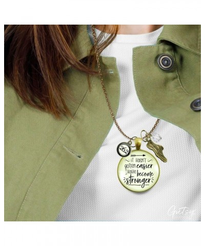 26.2 Marathon Runners Necklace It Hasn't Gotten Easier Stronger Athlete Mantra Jewelry 24' $16.20 Necklaces