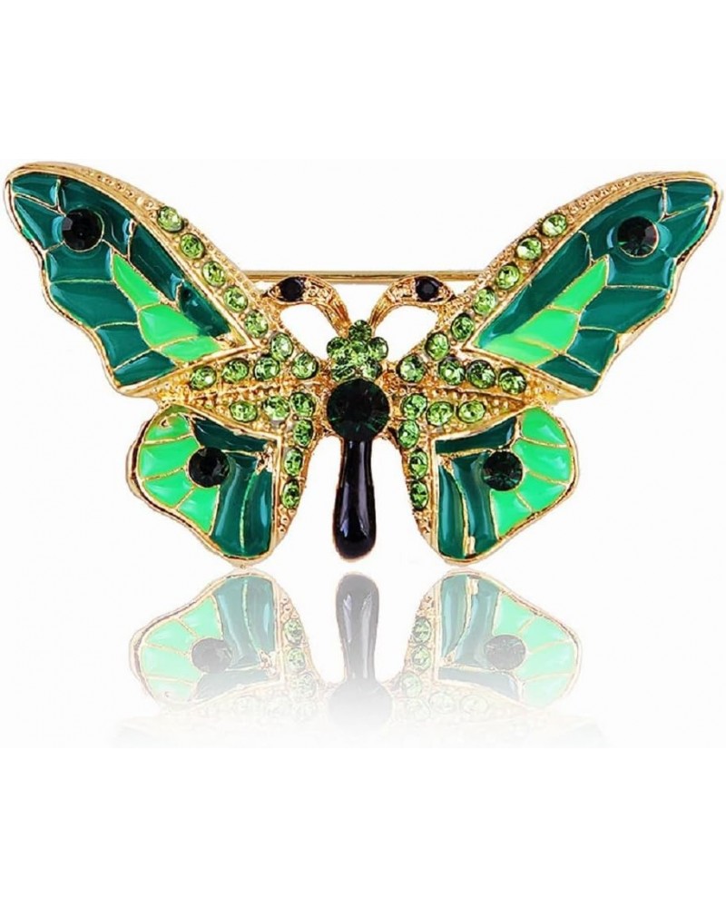 Colorful Diamond Butterfly Brooch, Jewelry Gift for Women, Girls, Ladies, Exquisite Packaging Green $10.14 Brooches & Pins