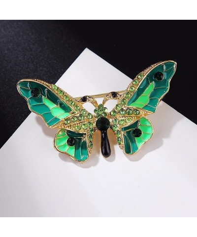 Colorful Diamond Butterfly Brooch, Jewelry Gift for Women, Girls, Ladies, Exquisite Packaging Green $10.14 Brooches & Pins