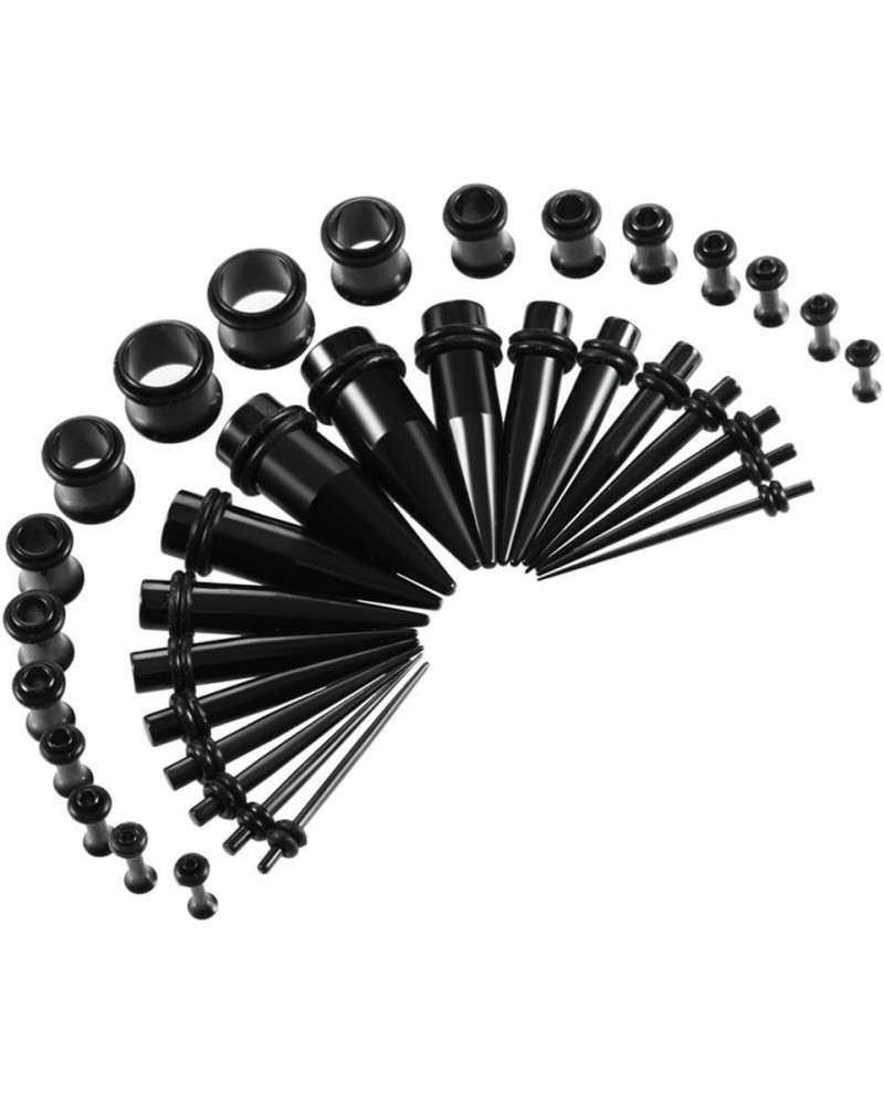 Stainless Steel Ear Stretching Taper Tunnel Starter Kit - 36 Piece Set 14G - 00G Black $10.82 Body Jewelry