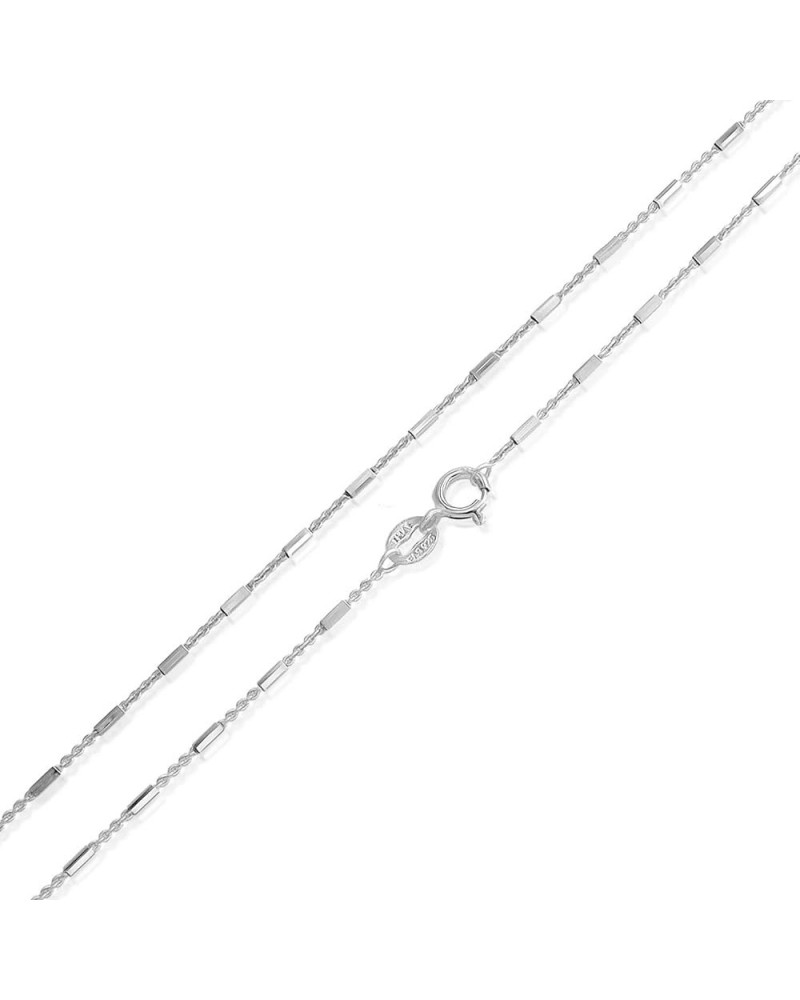 Sterling Silver 1mm Diamond-Cut Bar Station Rolo Chain Necklace For Women, Size 14" - 36" Italy Silver 20.0 Inches $15.36 Nec...