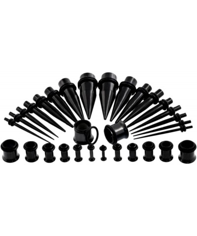 Stainless Steel Ear Stretching Taper Tunnel Starter Kit - 36 Piece Set 14G - 00G Black $10.82 Body Jewelry