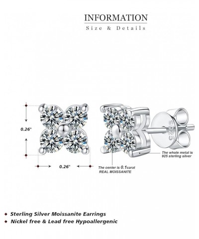 925 Sterling Silver Moissanite Earrings, 0.5ct-1ct Moissanite Halo Earrings for Women, Moissanite Drop Dangle Hoop Earrings, ...