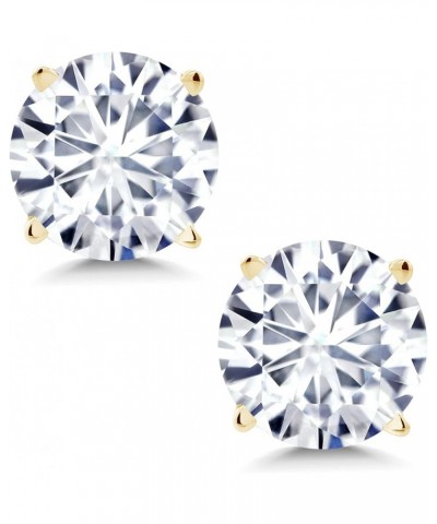 14K Yellow Gold Round 6MM Gemstone Birthstone Stud Earrings For Women Moissanite $54.00 Earrings