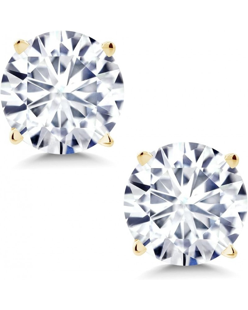 14K Yellow Gold Round 6MM Gemstone Birthstone Stud Earrings For Women Moissanite $54.00 Earrings