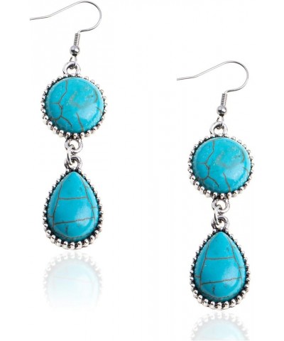 Rustic Couture's Western Earrings for Women Cowgirl Dangling Turquiose Concho Western Jewelry R-Turquoise $8.62 Earrings