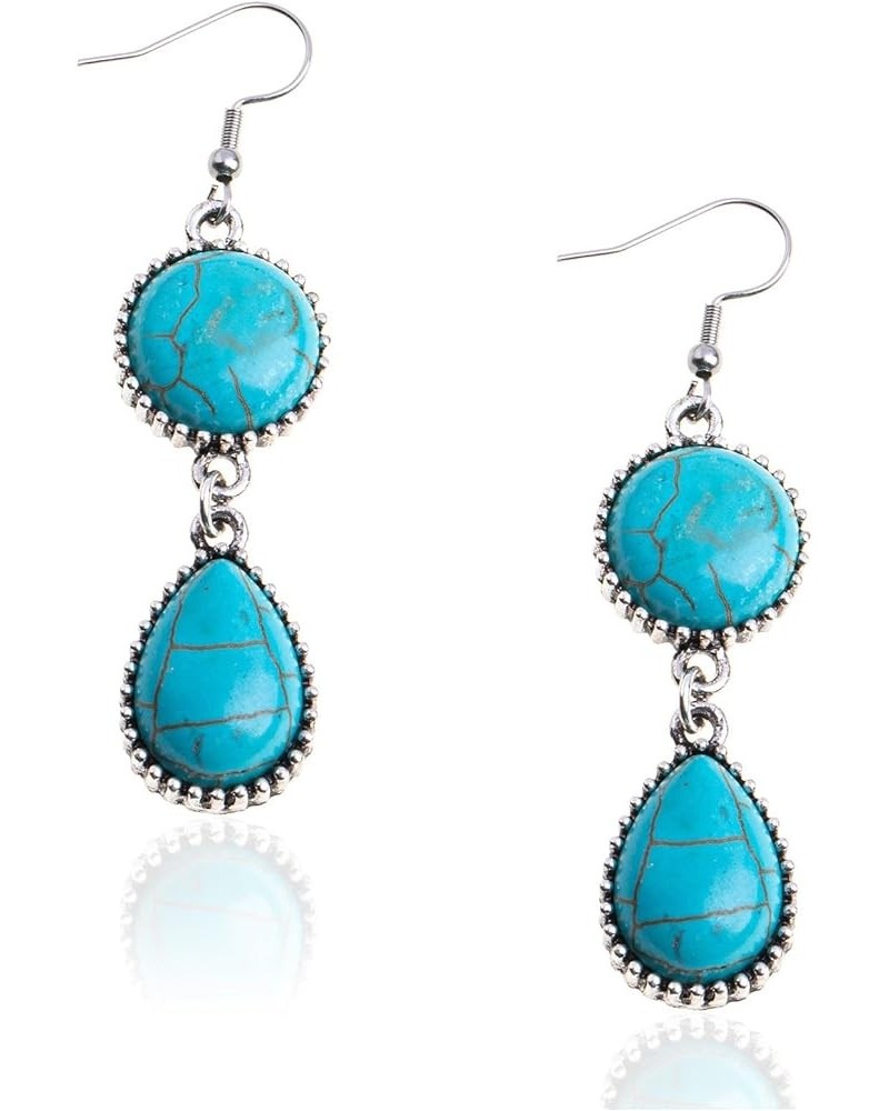 Rustic Couture's Western Earrings for Women Cowgirl Dangling Turquiose Concho Western Jewelry R-Turquoise $8.62 Earrings