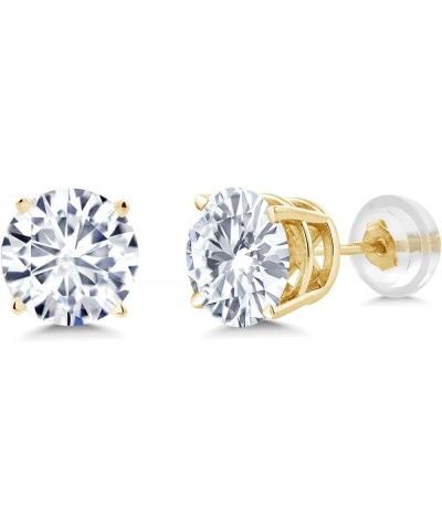 14K Yellow Gold Round 6MM Gemstone Birthstone Stud Earrings For Women Moissanite $54.00 Earrings