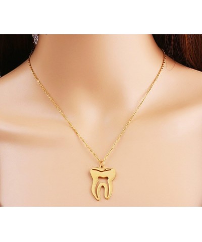 Medical Tooth Pendant Charm Necklace Jewelry for Dentist Doctor Nurse Gift Silver2 $11.25 Necklaces