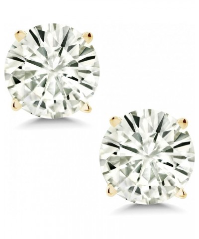 14K Yellow Gold Round 6MM Gemstone Birthstone Stud Earrings For Women Moissanite $54.00 Earrings