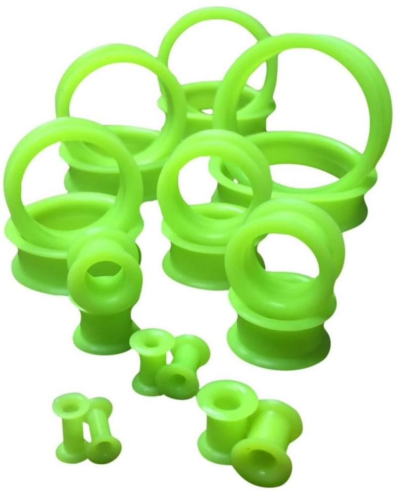 PAIR of Green Soft Silicone Ear Tunnels Plugs - up to size 50mm! 11/16" (18mm) $9.54 Body Jewelry