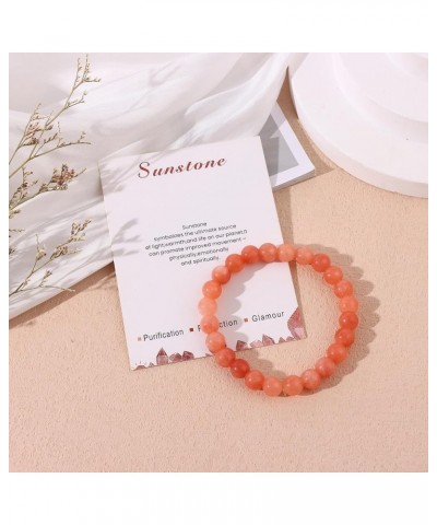 1PCS Healing Crystal Stone Bracelets for Women Men Semi-Precious Gemstone Bracelets 8mm Round Beads Stretch Beaded Bracelet J...