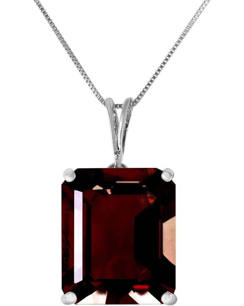 14k Solid White Gold Necklace with 7.0 Carat Octagon-shaped Garnet Pendant 14.0 Inches $131.25 Necklaces