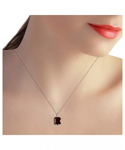 14k Solid White Gold Necklace with 7.0 Carat Octagon-shaped Garnet Pendant 14.0 Inches $131.25 Necklaces