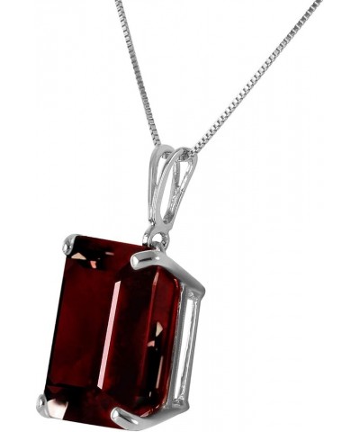 14k Solid White Gold Necklace with 7.0 Carat Octagon-shaped Garnet Pendant 14.0 Inches $131.25 Necklaces