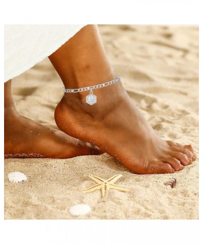 Initial Ankle Bracelets for Women Silver Anklets for Women Gold Letter Anklet with Initials Gold Anklets for Women Initial Fo...