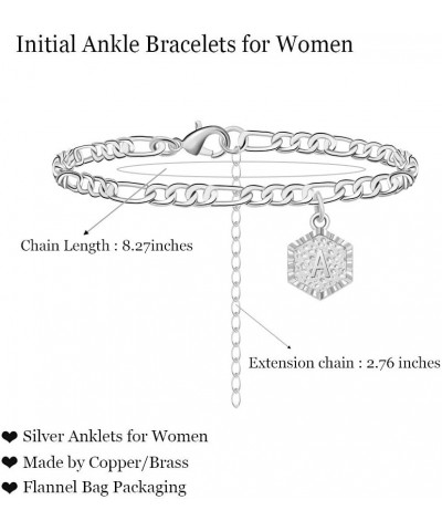 Initial Ankle Bracelets for Women Silver Anklets for Women Gold Letter Anklet with Initials Gold Anklets for Women Initial Fo...