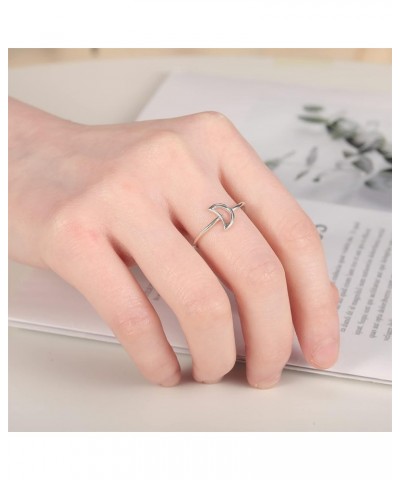 Crescent Moon Rings 925 Sterling Silver Statement Rings Stackable Ring for Women Girls Crescent Moon Rings Size 5-9 8 $8.84 R...