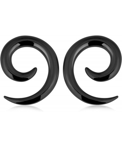 Stainless Steel Silver Spiral Taper Expander Piercing Jewelry Ear Stretching Tapers Earring Gauge 12G-0G 2pcs of Black Spiral...