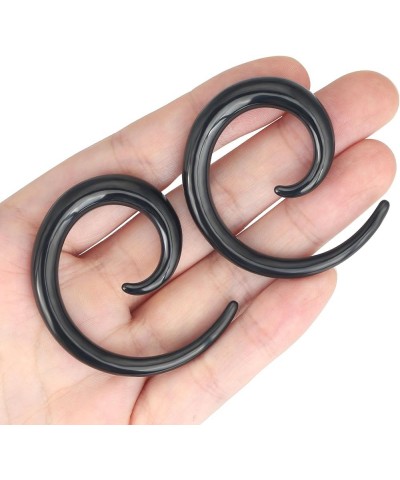 Stainless Steel Silver Spiral Taper Expander Piercing Jewelry Ear Stretching Tapers Earring Gauge 12G-0G 2pcs of Black Spiral...