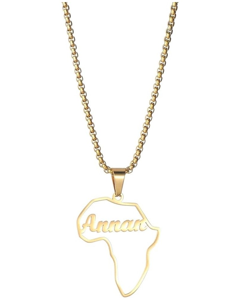 925 Sterling Silver Africa Map Pendant Necklace Personalized Custom Made with Any Name Gold $22.39 Necklaces