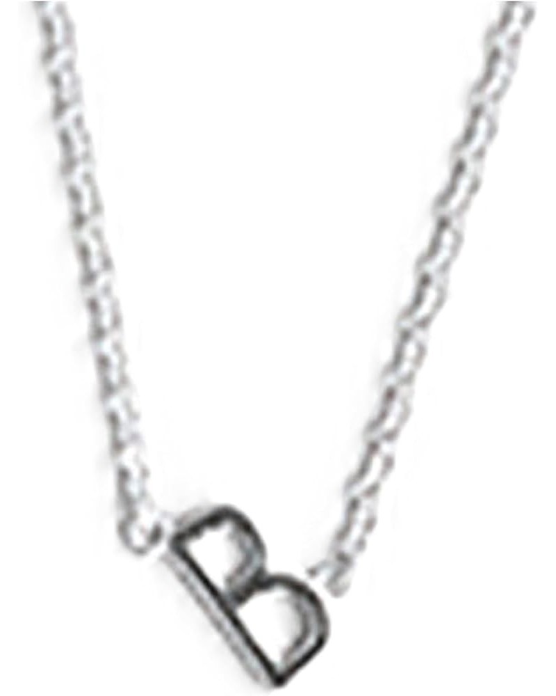 Whimsy Initial Plated 16 inch Brass Women's Fashion Everyday Pendant Charm Necklace Silver Initial B $20.62 Necklaces