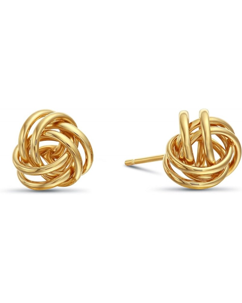 14K Gold Love Knot Stud Earrings, 9mm Diameter, Push-Back Yellow Gold $43.70 Earrings