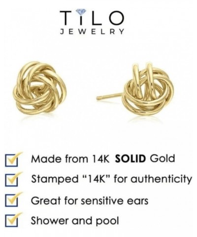 14K Gold Love Knot Stud Earrings, 9mm Diameter, Push-Back Yellow Gold $43.70 Earrings