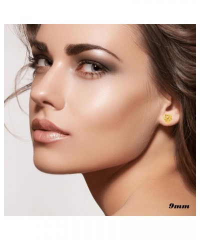 14K Gold Love Knot Stud Earrings, 9mm Diameter, Push-Back Yellow Gold $43.70 Earrings