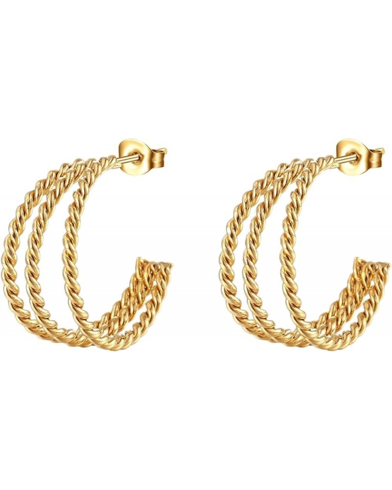 Chunky Gold Hoop Earrings for Women,925 Sterling Teardrop Lightweight Open Hoops For Girls Rattan Clear Ocean Drop B B $3.24 ...