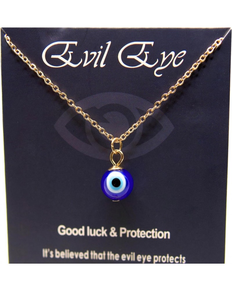 Evil Eye Necklace Blue Eye Protection Charm | Ojo TurcoTurkish Blue Glass Pendant Jewelry for Women $8.69 Necklaces