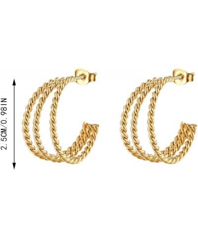 Chunky Gold Hoop Earrings for Women,925 Sterling Teardrop Lightweight Open Hoops For Girls Rattan Clear Ocean Drop B B $3.24 ...