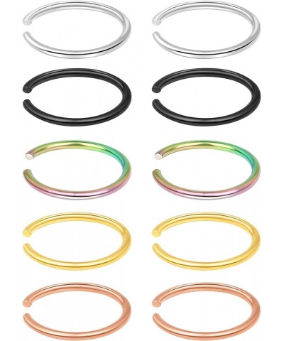 1-16Pcs 16G 18G 20G 22G Nose Rings Hoops Nose Piercings Fake Nose Ring Fake Septum Nose Ring Fake Lip Rings Fake Septum Pierc...