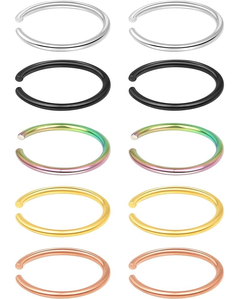 1-16Pcs 16G 18G 20G 22G Nose Rings Hoops Nose Piercings Fake Nose Ring Fake Septum Nose Ring Fake Lip Rings Fake Septum Pierc...