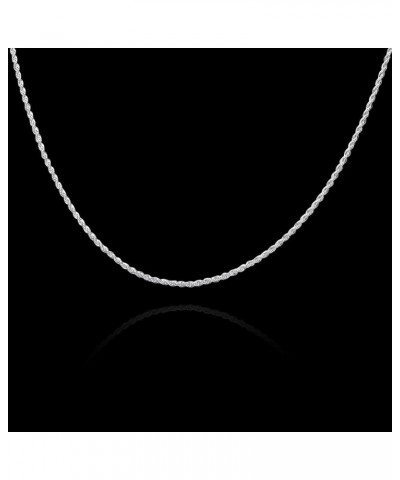 Sterling Silver Plated Rope Chain 2mm 16/18/20/22/24/26 inches 925 Silver New Necklace 20.0 Inches $8.82 Necklaces