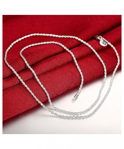 Sterling Silver Plated Rope Chain 2mm 16/18/20/22/24/26 inches 925 Silver New Necklace 20.0 Inches $8.82 Necklaces