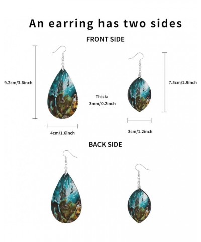 Stylish Custom Wooden Dangle Lightweight Drop/Leaf Earrings Copper Plated Silver Earring Multi 29 $7.97 Earrings