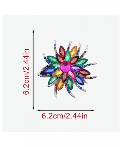 Three Colors Gold Plated Rhinestone Crystal Bouquet Flower Scarf Pin & Brooch Pin Locking Backs (Purple, One Size) Multicolor...