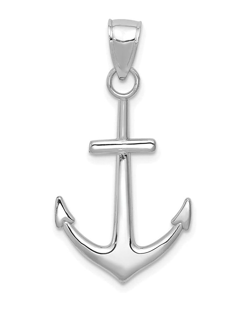 14K Gold Polished Anchor Pendant Fine Jewelry for Women White Gold $91.63 Pendants