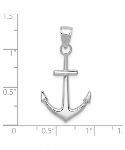 14K Gold Polished Anchor Pendant Fine Jewelry for Women White Gold $91.63 Pendants