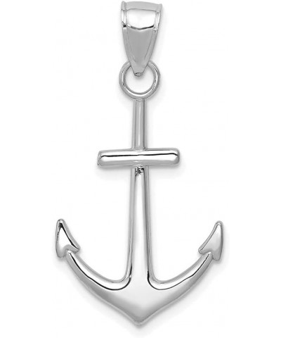 14K Gold Polished Anchor Pendant Fine Jewelry for Women White Gold $91.63 Pendants