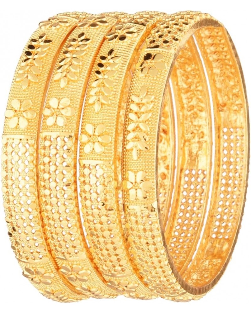 Indian Bangle Set Traditional Bangles Bracelet Jewelry for Women Style 1 Gold (Set of 4 Pcs) 2-6 $12.92 Bracelets